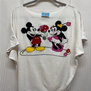 VTG Comic Relief Mickey/Minnie Chenille Top, 80's | Medium